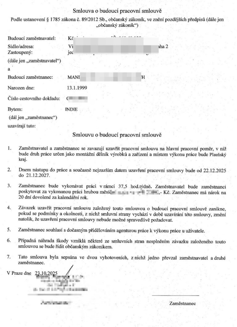 Czech EmpLYMT contract